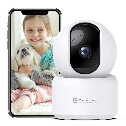 GALAYOU 2K Telecamera Wifi Interno, Videocamera Sorveglianza Interno Wifi, IP Cam 360 con Visione Notturna, Tracciamento di Movimento, Audio Bidirezionale, Funziona con Google Assistant G2