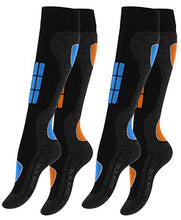 Carica l&#39;immagine nel visualizzatore di Gallery, 2 paia Calze sportive Touring Ski &amp; Snow calda e 35-38, Blu-arancione - Ilgrandebazar