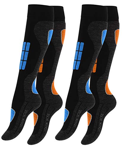 2 paia Calze sportive Touring Ski & Snow calda e 35-38, Blu-arancione - Ilgrandebazar