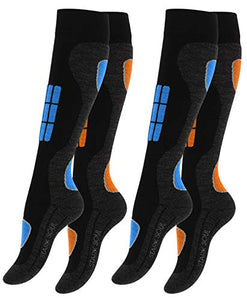 2 paia Calze sportive Touring Ski & Snow calda e 35-38, Blu-arancione - Ilgrandebazar