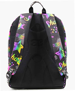 Seven Zaino Scuola Extra Fit, Nero Fantasia, Iridescent, Zaino Doppio Scomparto Super Capiente Con Maxi Tasca Frontale Con Organizer Per Piccoli Accessori, Scuola & Tempo libero, Bambine e Ragazze
