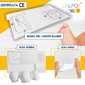 LALFOF Cornice Impronte Neonato 7in1 con lettere adesive + porta bracciali,... - Ilgrandebazar