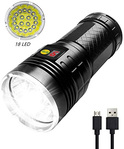 Torcia a 18000 lumen LED ricaricabile, 18x XML-T6 a più luminosa...