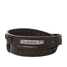 Carica l&#39;immagine nel visualizzatore di Gallery, Fossil Bracciale da Uomo in Pelle/Ottone - Ilgrandebazar