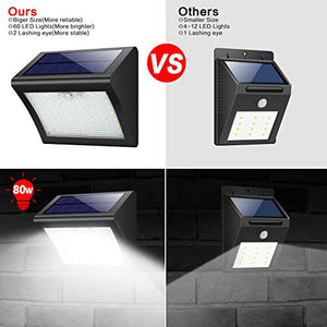 Luce Solare Esterno, Yacikos 【Super Luminoso】 60 LED Lampada con... - Ilgrandebazar