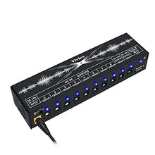 Carica l'immagine nel visualizzatore di Gallery, Alimentatore di rete a pedale, fonte di alimentazione, 10 uscite isolate per chitarra da 9 V/12 V/18 V, effetto bassi, tastiera, porta USB integrata per telefono, con alimentatore di rete DC 18 V/1 A