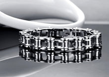 Carica l&#39;immagine nel visualizzatore di Gallery, SAGA GIOIELLI BRACCIALE UOMO CATENA MOTOCICLISTA MOTO