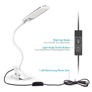 OxyLED Lampada da scrivania con 24 luci T34 White Clip Table Lamp - Ilgrandebazar