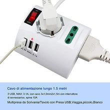 Carica l'immagine nel visualizzatore di Gallery, Extrastar Multipresa da Scrivania/Tavolo con Presa 3 Prese -3 USB