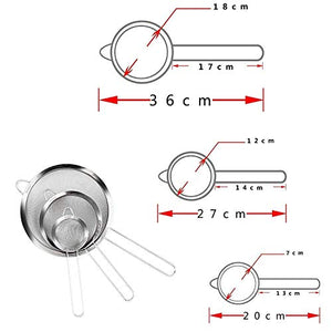 Ipow set di 3 Setaccio/Filtro/Colino/Scolapasta in acciaio inox a Normale - Ilgrandebazar