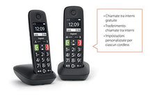 Carica l&#39;immagine nel visualizzatore di Gallery, Gigaset E290 Duo, Telefoni Cordless, Due Portatili con Suonerie Forti, Nero - Ilgrandebazar