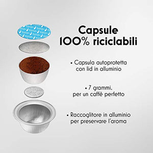 Bialetti Mini Macchina Espresso Alluminio Sistema caffè Bianco Con Capsule - Ilgrandebazar