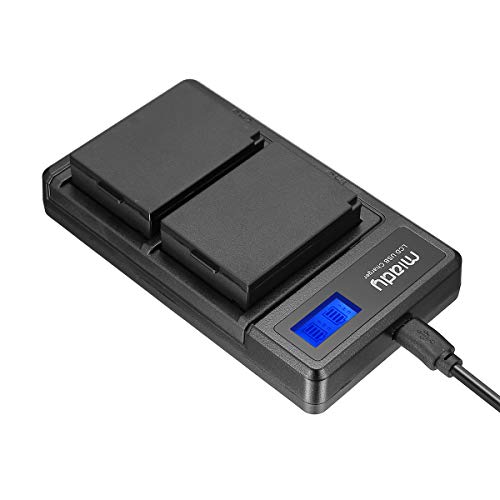 Miady, set di 2 batterie LP-E10 e caricabatterie per fotocamera compatibile...