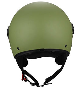 BHR 05254 Casco Moto Demi-Jet Modelo 801 con Linea One, Verde L, Opaco - Ilgrandebazar