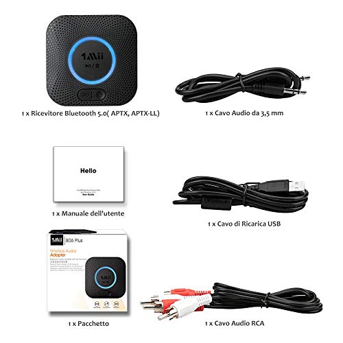 YMOO Ricevitore Bluetooth 5.3 HiFi Audio Per Impianto Stereo, 3.5mm RCA Jack, Portata Wireless - Foto 2