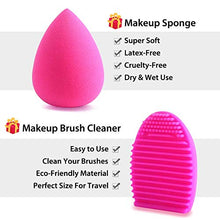 Carica l'immagine nel visualizzatore di Gallery, BEAKEY set di pennelli trucco Premium synthetic Kabuki fondazione cipria fard, ombretto, pennelli per trucco, kit con spugnetta e Brush Egg (10 + 2 pezzi, nero/argento)