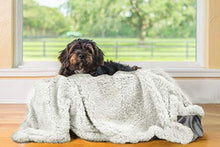 Carica l&#39;immagine nel visualizzatore di Gallery, Coperta in pile per cuccioli, piccola e lavabile, sherpa Grigio/bianco.