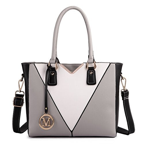 Miss Lulu Donna Borse a Mano Borsa Tote Tracolla in Pelle PU Borsetta Grigio