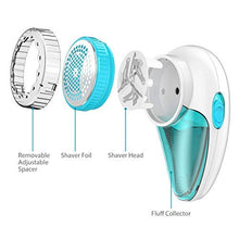 Carica l&#39;immagine nel visualizzatore di Gallery, Aerb Levapelucchi Elettrico Portatile, Ricaricabile USB Rasoio Blu - Ilgrandebazar