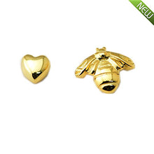 Carica l'immagine nel visualizzatore di Gallery, PANDOCCI Orecchini a Lobo in Argento 925 a Cuore e Ape Oro Giallo... - Ilgrandebazar