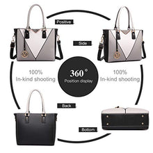 Carica l&#39;immagine nel visualizzatore di Gallery, Miss Lulu Donna Borse a Mano Borsa Tote Tracolla in Pelle PU Borsetta Grigio