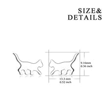Carica l'immagine nel visualizzatore di Gallery, YAFEINI Orecchini a chiodo, a Forma di Cuore e Gatto, in Argento Sterling,... - Ilgrandebazar
