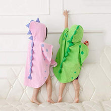 Carica l'immagine nel visualizzatore di Gallery, SYWAN Accappatoio da Spiaggia per Bambini con Cappuccio e Dinosauro in Green