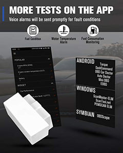 KOYOSO OBD2 Bluetooth, Mini OBD II ELM327 Wireless Auto Code Lettore...
