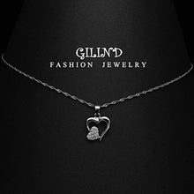 Carica l&#39;immagine nel visualizzatore di Gallery, Gilind Collana Argento 925 Cuore e orecchini set per le donne + Double Heart - Ilgrandebazar