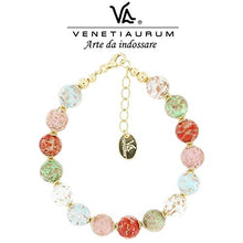 Carica l&#39;immagine nel visualizzatore di Gallery, Venetiaurum - Bracciale Da Donna Con Perle Multicolore In Vetro Originale Di...