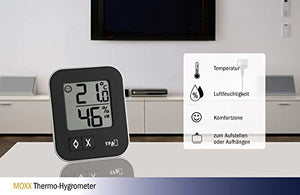 TFA 30.5026.01 Moxx Digital Thermo-Hygrometer-Black, Nero, 1 Confezione - Ilgrandebazar