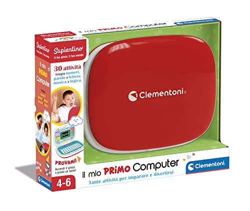 Clementoni - 17679 - Sapientino - Il mio primo laptop, computer educativo interattivo per bambini 4 anni, laptop per bambini 30 attività, versione in italiano