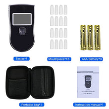 Carica l'immagine nel visualizzatore di Gallery, Flyhood Etilometro, Portatile Professionale Digitale Alcool Test con Schermo LCD Display e Precisione Sensore Semiconduttore, Incluir 16 Boccagli