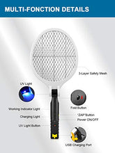 Carica l&#39;immagine nel visualizzatore di Gallery, Myguru Racchetta Zanzare Elettrica Pieghevole, 4000V Swatter Elettrico USB...