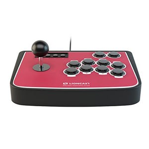 Lioncast Controller Joystick per Combattimento Arcade Rosso - PC, PS2, PS3