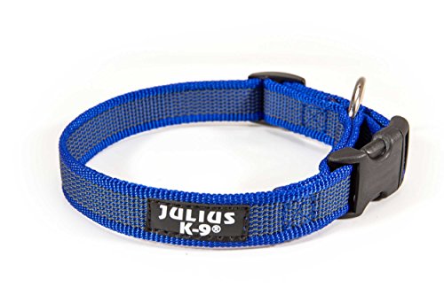 Collare K9 serie Color & Gray, 25 mm x 39-65 cm, blu-grigio - Ilgrandebazar