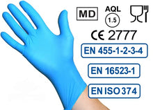 Carica l&#39;immagine nel visualizzatore di Gallery, 200 guanti in Nitrile M senza polvere, senza lattice, ipoallergenici, certificati CE conforme alla norma EN455 guanti per alimenti guanti medici monouso (Taglia M)