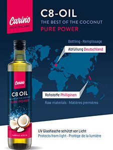 Olio C8 MCT da olio di cocco puro al 100% acido caprilico 500 ml - inodore e...