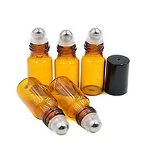 Carica l&#39;immagine nel visualizzatore di Gallery, 24 boccette da 5 ml roll-on Bottles, color ambra, ricaricabile, con sfera in...