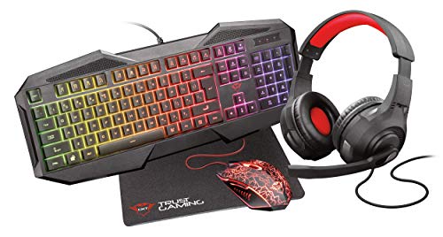 Trust Gaming GXT 1180RW USB, Kit Cuffie, Tappetino Antiscivolo, Tastiera...
