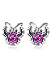 Carica l&#39;immagine nel visualizzatore di Gallery, Shysnow 925 Argento bella Tiny mouse orecchini Natale regalo Stile Uno Viola - Ilgrandebazar