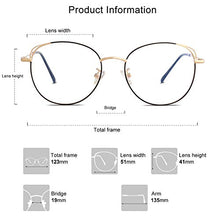 Carica l'immagine nel visualizzatore di Gallery, SOJOS Occhiali Blocca la Luce Blu Donna C3 Nero&amp;oro Telaio/ Lente Anti-blu - Ilgrandebazar