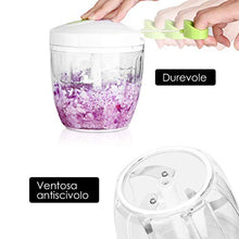 Carica l&#39;immagine nel visualizzatore di Gallery, Sedhoom Tritatutto Manuale con 5 Lame, 1000ML, Tritaverdure, Taglia Verdure...