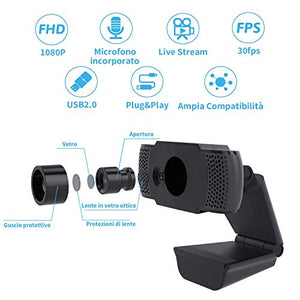 wansview Webcam 1080P con Microfono, PC Laptop Desktop Computer USB 2.0 Full...
