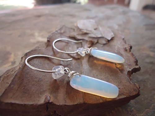 ✿ Pietralunare Drop & orecchini gancio lungo ✿