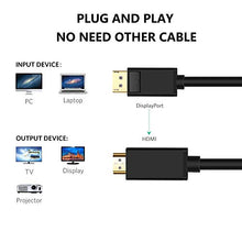 Carica l'immagine nel visualizzatore di Gallery, FOINNEX Cavo DisplayPort HDMI 1,8m,Adattatore DP 1.2 a a 1,8M