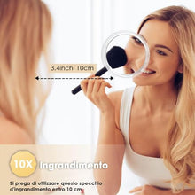 Carica l&#39;immagine nel visualizzatore di Gallery, Auxmir Specchio Ingranditore 10X con 3 Ventose, Specchio Trucco 15M, Specchio Cosmetico Adatto per Trucco Precisa, Depilare Sopracciglia, Pinzare, Eliminare Punti Neri, Ideale per Casa e Viaggio