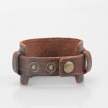 Carica l&#39;immagine nel visualizzatore di Gallery, MULBA Uomo d&#39;Epoca in Pelle Marrone Braccialetto del Polsino, Cuoio Fascia... - Ilgrandebazar