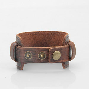MULBA Uomo d'Epoca in Pelle Marrone Braccialetto del Polsino, Cuoio Fascia... - Ilgrandebazar
