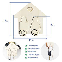 Carica l&#39;immagine nel visualizzatore di Gallery, Portachiavi Coppia Casa Eco Legno Personalizzabile 2.0 Idea Regalo Originale... - Ilgrandebazar